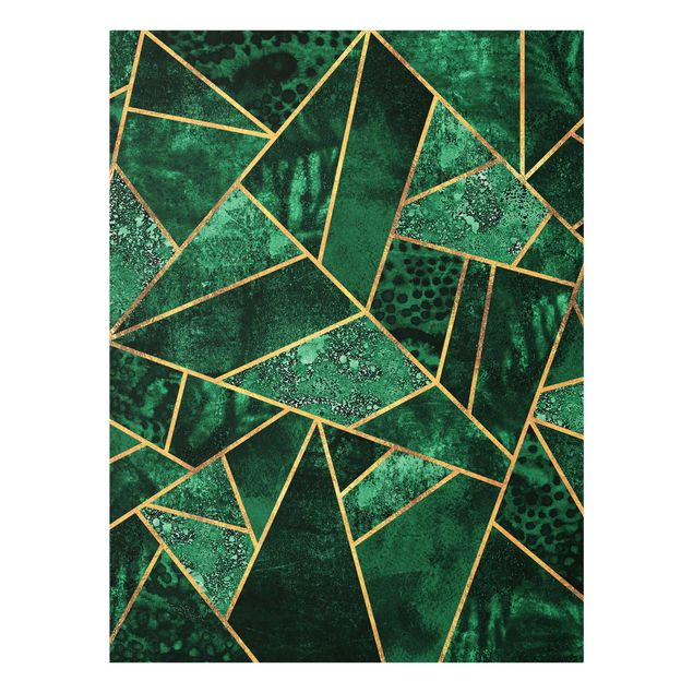 Quadro verde Smeraldo scuro con oro