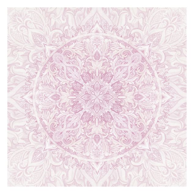 Carta da parati online Ornamento mandala in acquerello rosa