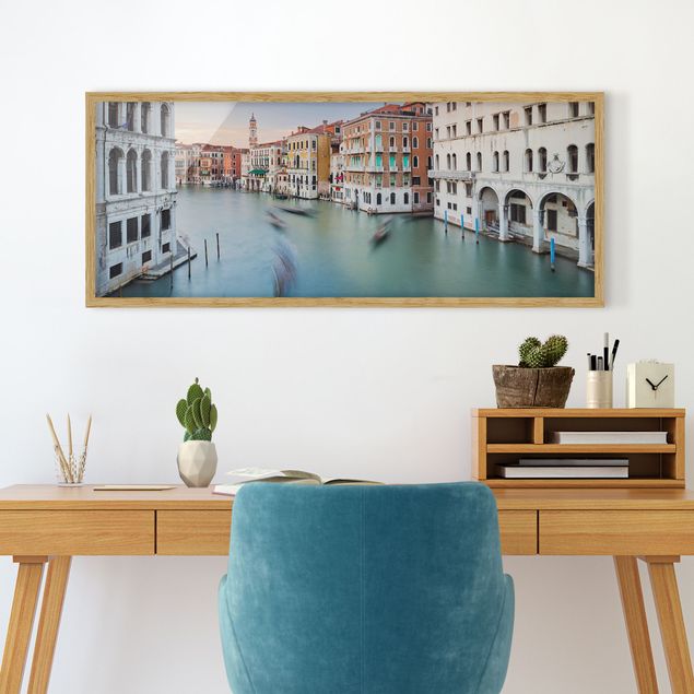 Quadri con cornice con architettura e skylines Vista sul Canal Grande dal Ponte di Rialto Venezia