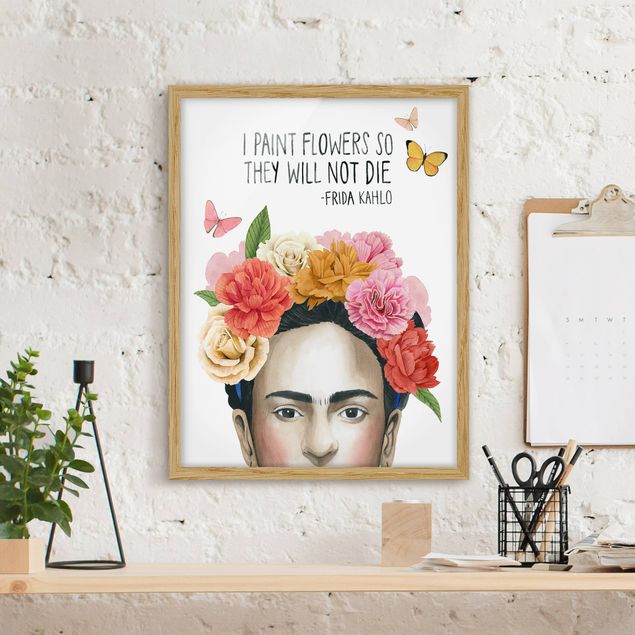 Quadri con cornice con fiori Pensieri di Frida - Fiori