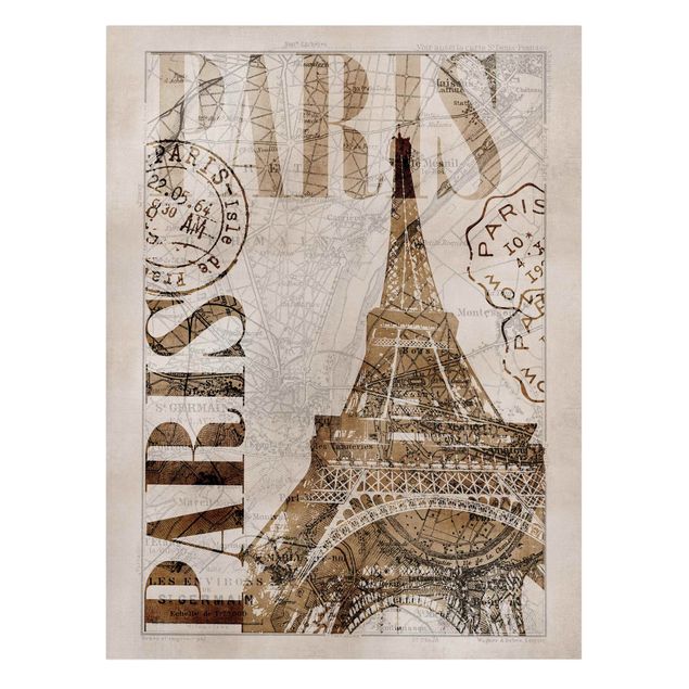 Quadri vintage Collage Shabby Chic - Parigi