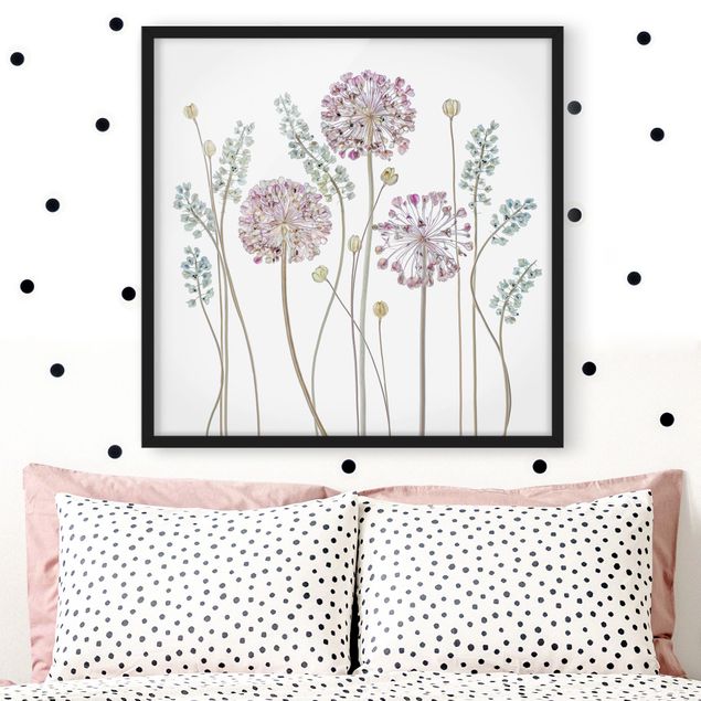 Quadri con cornice con fiori Illustrazione di Allium