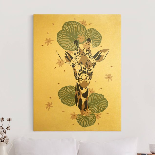 Quadri su tela con giraffe Animali del Safari - Ritratto di Giraffa