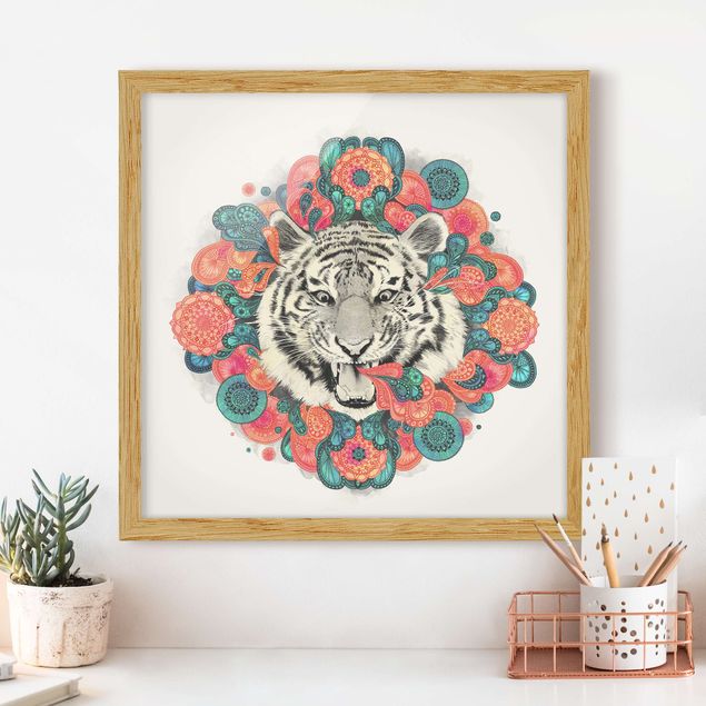 Quadri tigre Illustrazione - Tigre Disegno Mandala Paisley