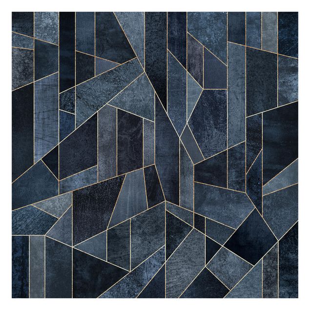 Quadri Elisabeth Fredriksson Geometria blu acquerello