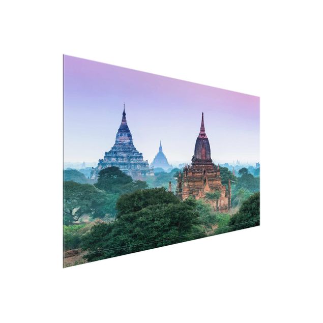 Quadri in vetro con architettura e skylines Terreno del tempio a Bagan