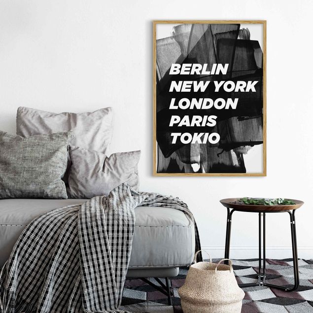 Quadri con cornice architettura e skylines  Berlino New York Londra