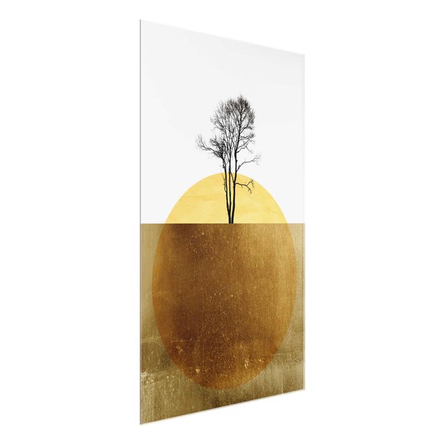 Quadri moderni   Sole d'oro con albero