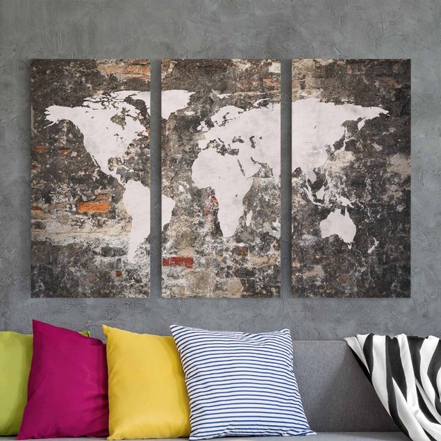 Quadri moderni per arredamento Vecchia mappa del mondo a parete
