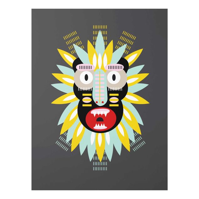Quadro colorato Maschera etnica a collage - King Kong