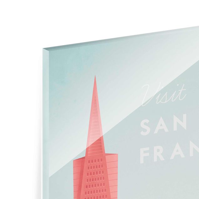 Glas Magnetboard Poster di viaggio - San Francisco