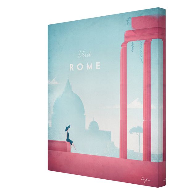 Quadro rosso Poster di viaggio - Roma