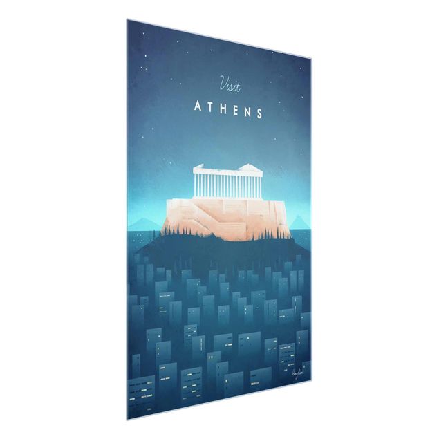 Quadri blu Poster di viaggio - Atene