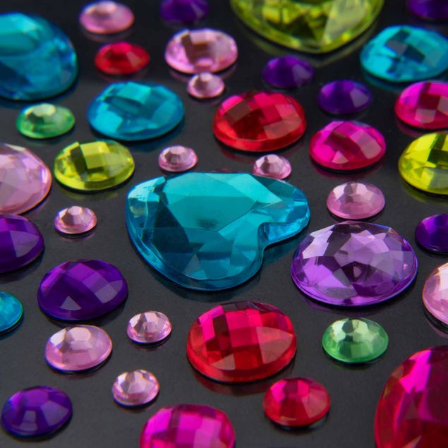 100 x Set di strass - Cuori di cristallo multicolore