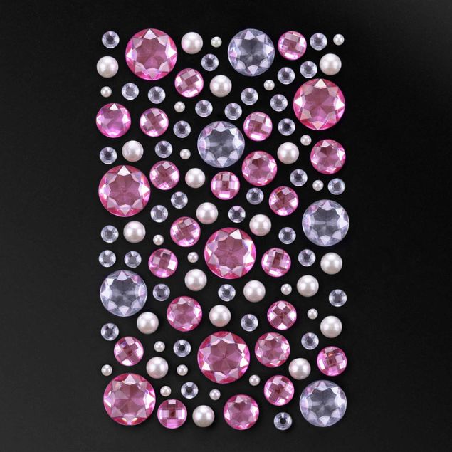 100 x Set di strass - Cristalli argento rosé