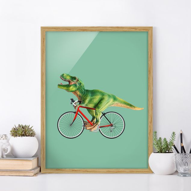 Decorazioni camera neonato Dinosauro con bicicletta
