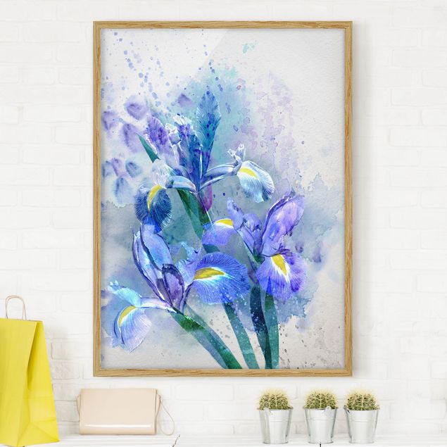 Quadri con cornice con fiori Fiori ad acquerello - Iris