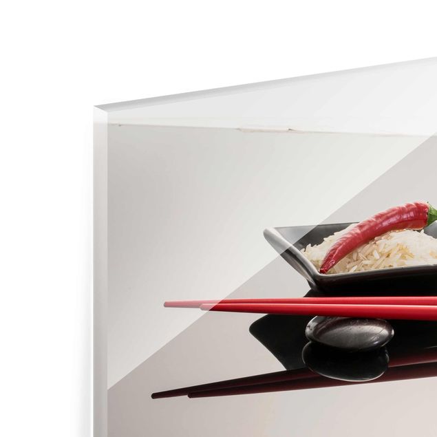 Glas Magnetboard Peperoncini rossi in gusci di riso