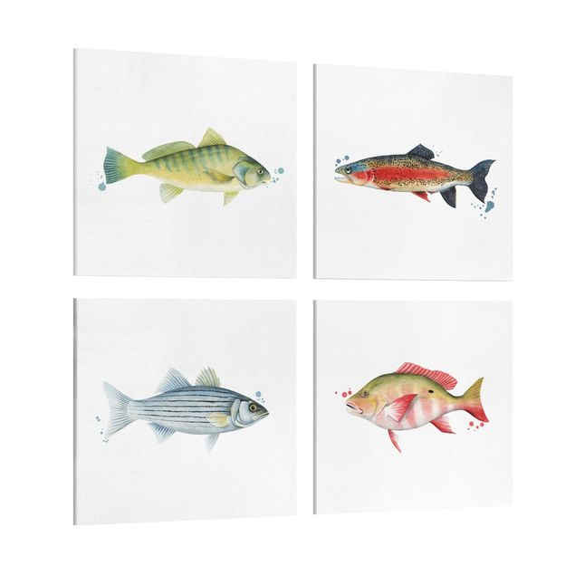 Quadri con animali Trappola d'inchiostro - Set di pesci I
