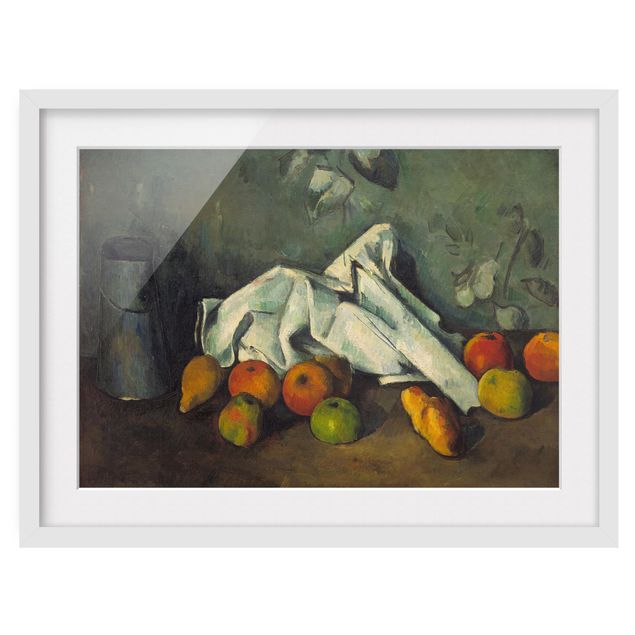 Stile artistico Paul Cézanne - Natura morta con barattolo di latte e mele