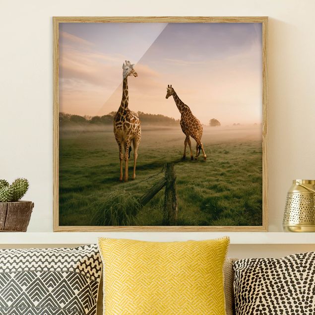 Quadri con paesaggio Giraffe surreali