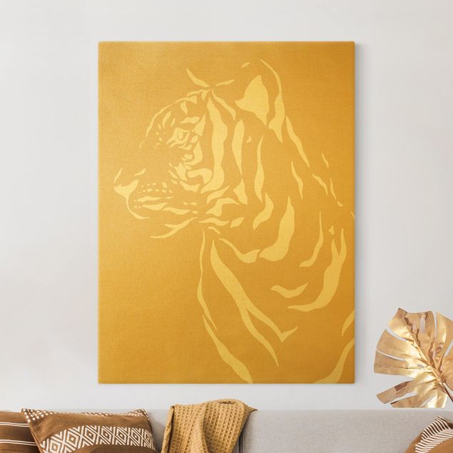 Quadri con tigre Animali del Safari - Ritratto di tigre beige