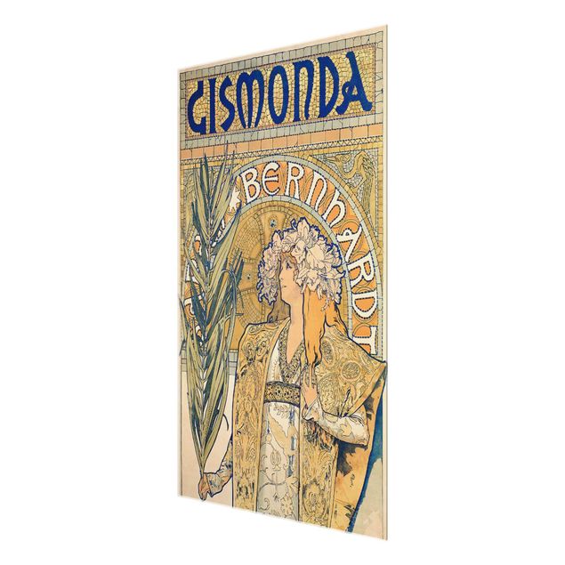 Quadri in vetro con frasi Alfons Mucha - Manifesto per l'opera teatrale Gismonda