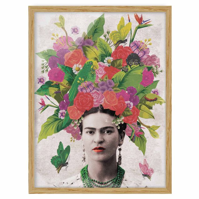 Quadro moderno Frida Kahlo - Ritratto di fiori