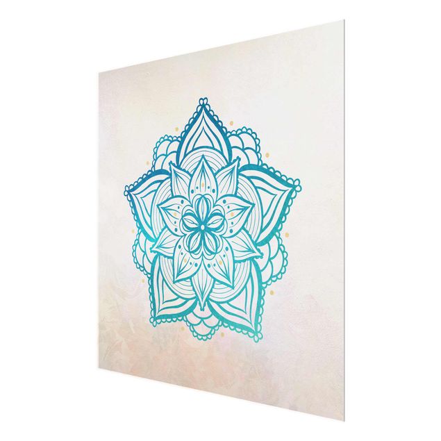 Quadri Mandala - Illustrazione Oro Blu