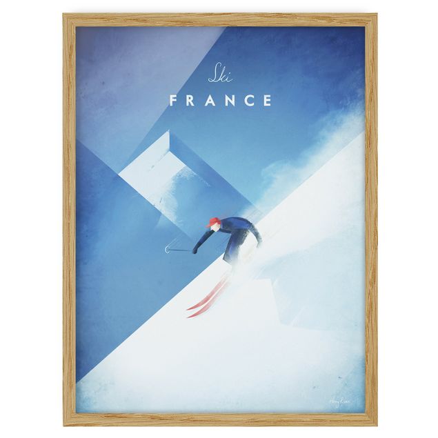 Quadri stile vintage Poster di viaggio - Sciare in Francia
