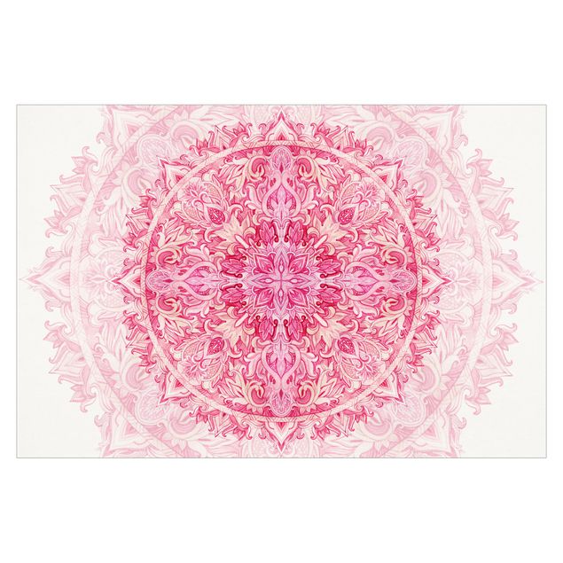 Carta da parati - Mandala Acquerello Ornamento Rosa