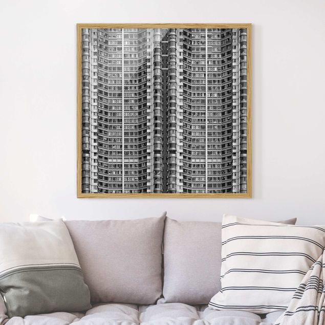 Quadri con cornice in bianco e nero Grattacielo