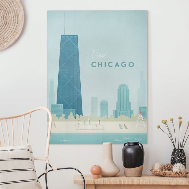 Quadri su tela America Poster di viaggio - Chicago