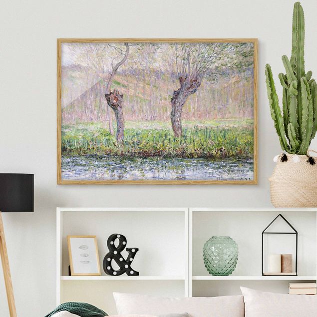 Stampe quadri famosi Claude Monet - Alberi di salice in primavera