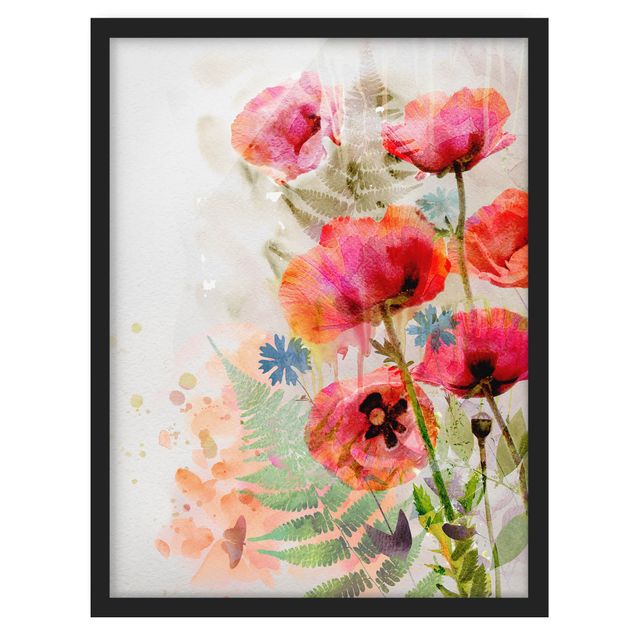 Quadri con fiori Fiori ad acquerello - Papaveri
