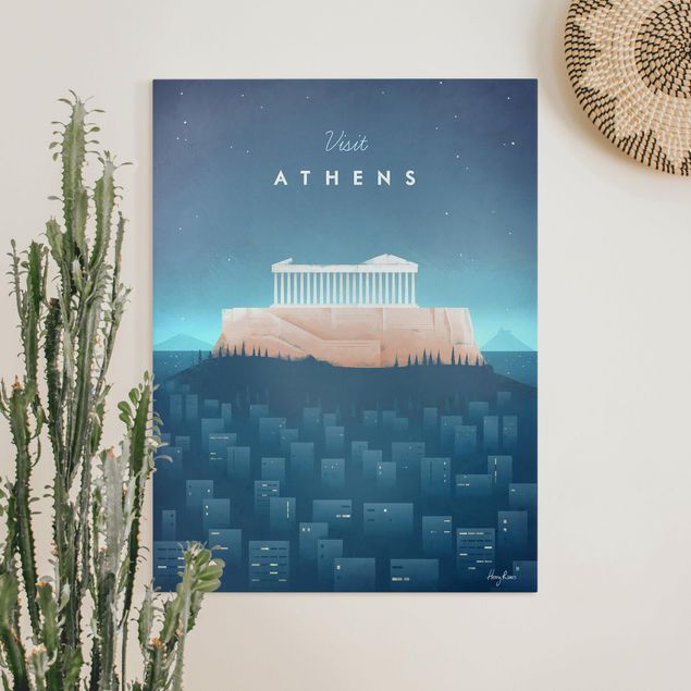 Quadro vintage Poster di viaggio - Atene