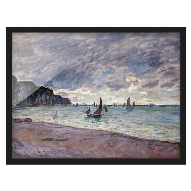Quadro mare Claude Monet - Barche da pesca davanti alla spiaggia e alle scogliere di Pourville