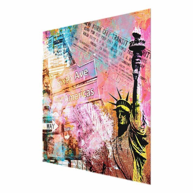 Quadri moderni colorati Collage della Sixth Avenue di New York
