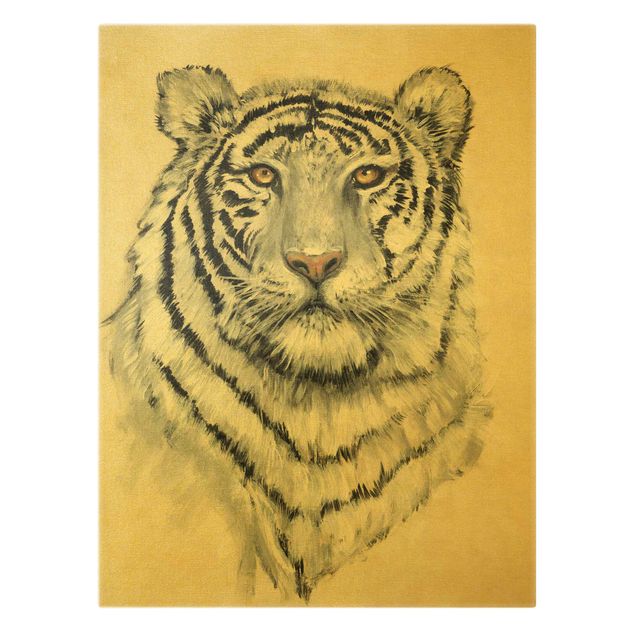 Stampe su tela Ritratto di tigre bianca I