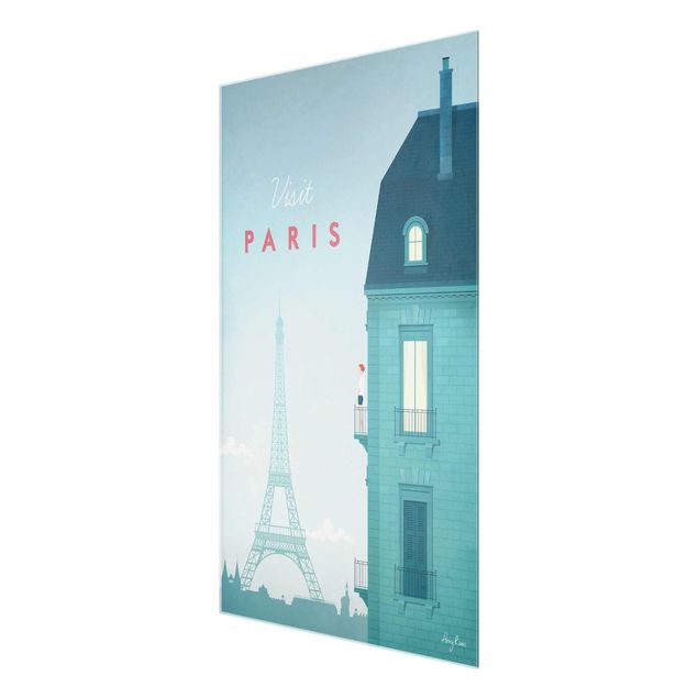 Quadro moderno blu Poster di viaggio - Parigi