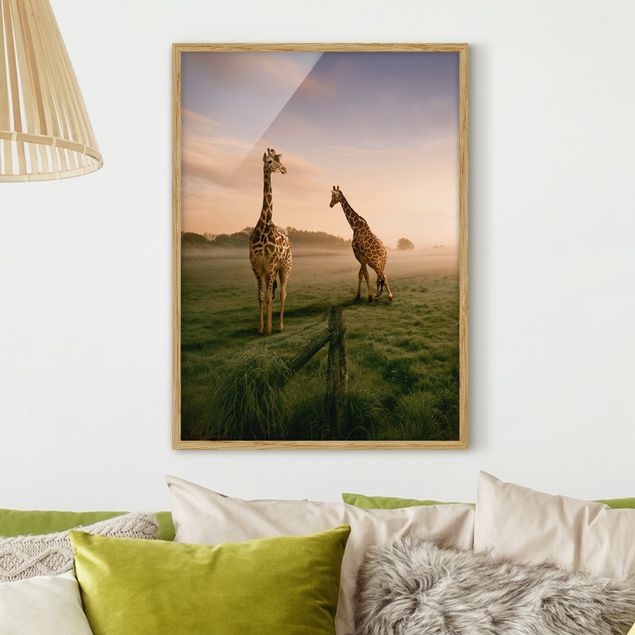 Quadri paesaggistici Giraffe surreali