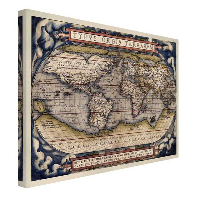 Quadri stampe Mappa del mondo storico Typus Orbis Terrarum