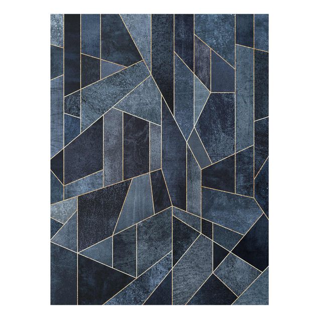 Quadro blu Geometria blu acquerello