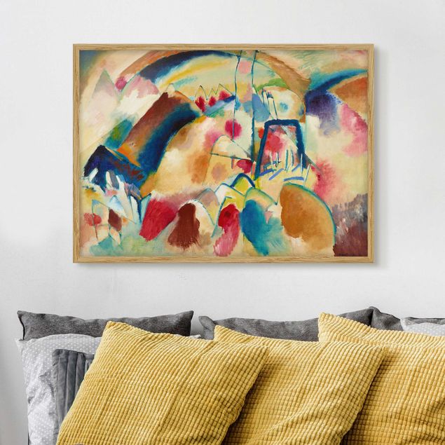 Riproduzioni quadri famosi Wassily Kandinsky - Paesaggio con chiesa (Paesaggio con macchie rosse)