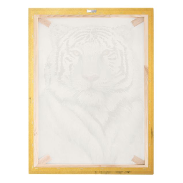 Quadro su tela oro - Ritratto di tigre bianca II