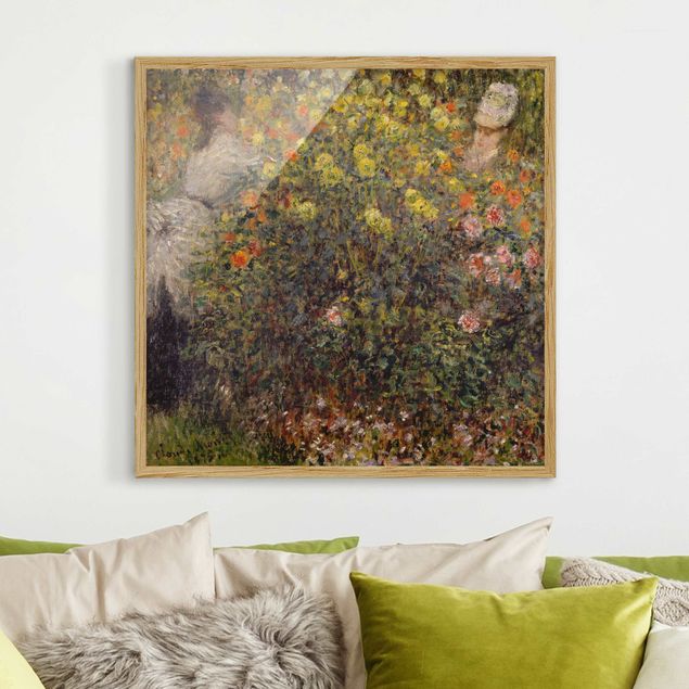 Riproduzioni Claude Monet - Due signore nel giardino fiorito
