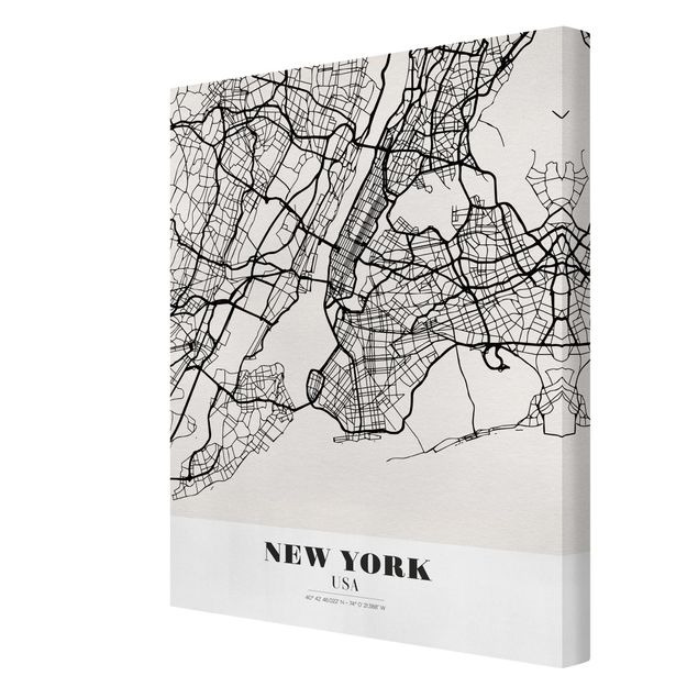 Quadri stampe Mappa di New York - Classica