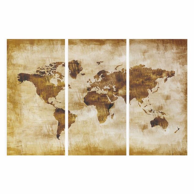 Quadri marroni Mappa del mondo