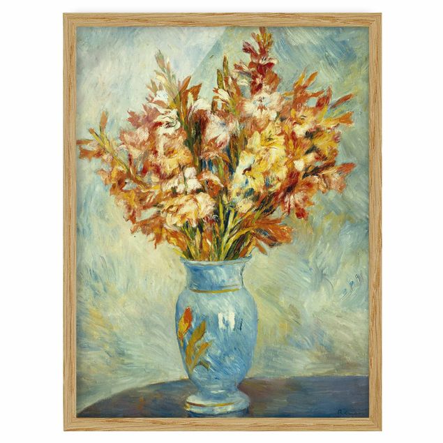 Quadri con cornice con fiori Auguste Renoir - Gladioli in un vaso blu
