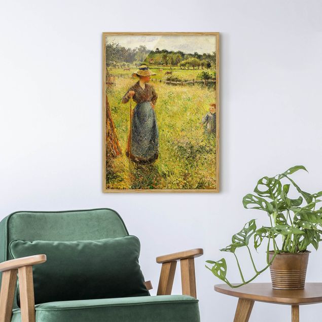 Quadro puntinismo Camille Pissarro - Il fienaio